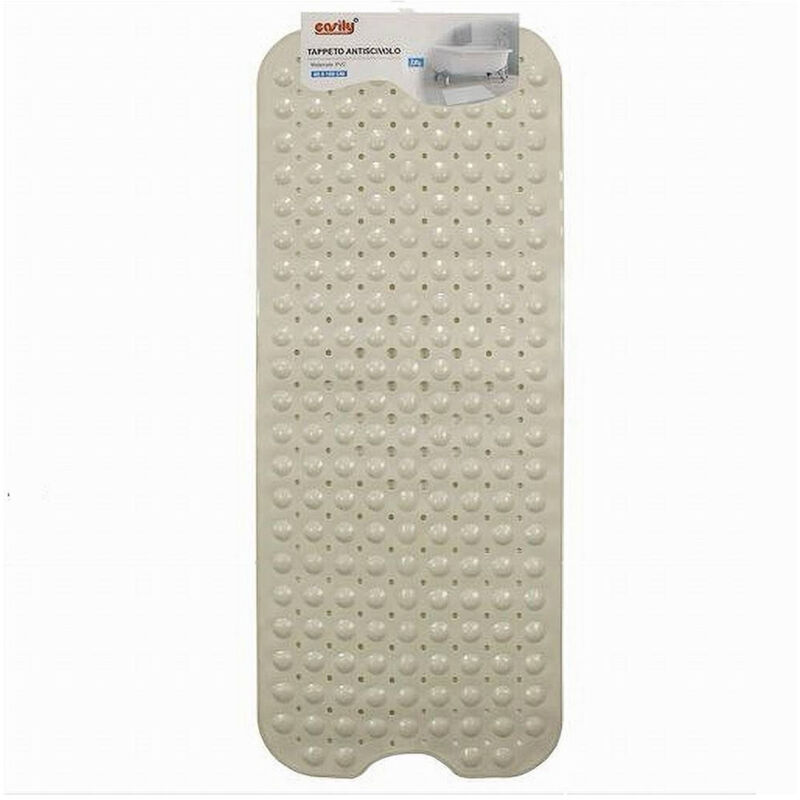 foto del prodotto trade shop traesio cleafe tappetino per vasca antiscivolo 100 x 40 cm tappeto doccia in pvc 79741 beige 