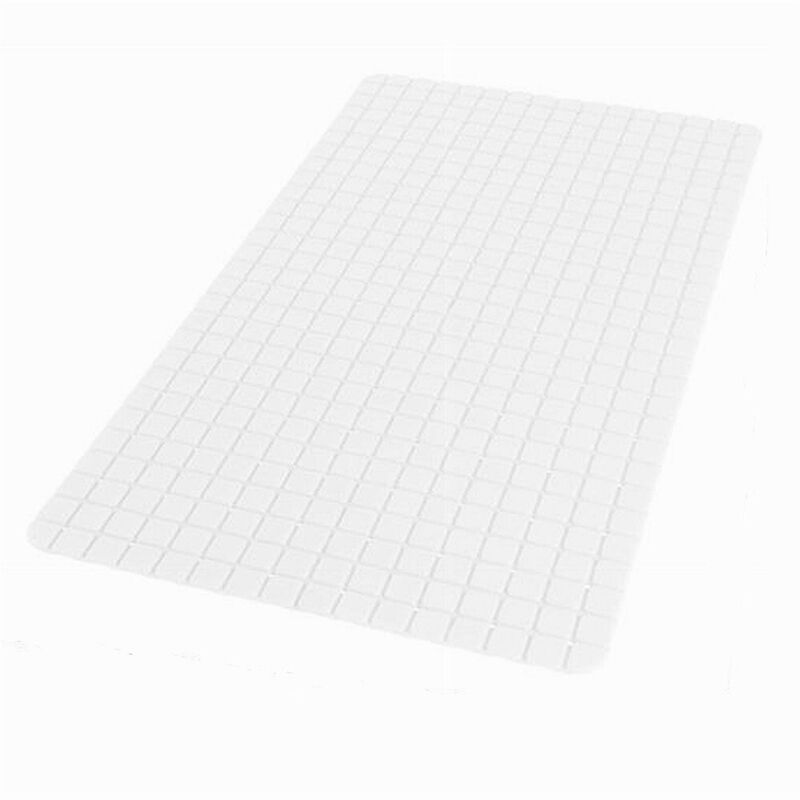 foto del prodotto trade shop traesio cleafe tappeto tappetino antiscivolo bagno arredo 69x39 cm bianco con quadratini 69816 