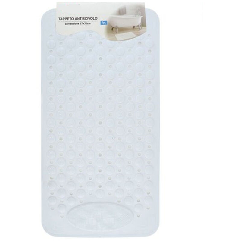 foto del prodotto trade shop traesio cleafe tappeto tappetino antiscivolo bianco per vasca da bagno doccia 67 x 36 cm 87556 