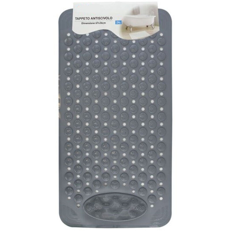 foto del prodotto trade shop traesio cleafe tappeto tappetino antiscivolo grigio per vasca da bagno doccia 67 x 36 cm 87558 