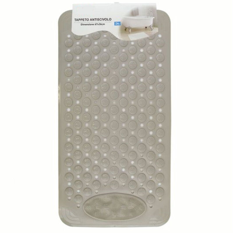 foto del prodotto trade shop traesio cleafe tappeto tappetino antiscivolo tortora per vasca da bagno doccia 67 x 36 cm 87557 