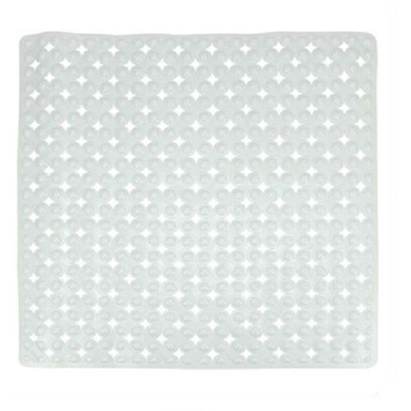 foto del prodotto trade shop traesio cleafe tappeto tappetino bianco antiscivolo per vasca da bagno doccia 52 x 52 cm 79756 