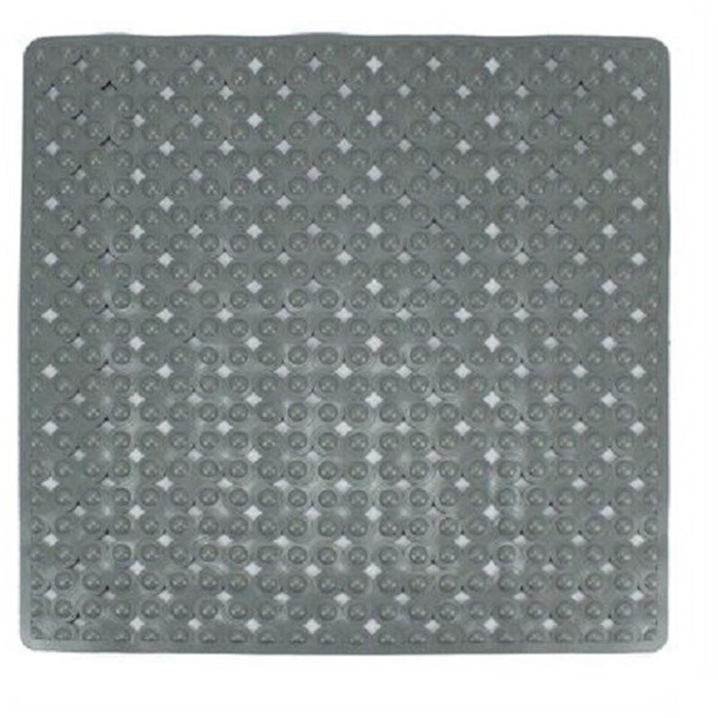 foto del prodotto trade shop traesio - cleafe - tappeto tappetino grigio antiscivolo per vasca da bagno doccia 52 x 52 cm 79761 -