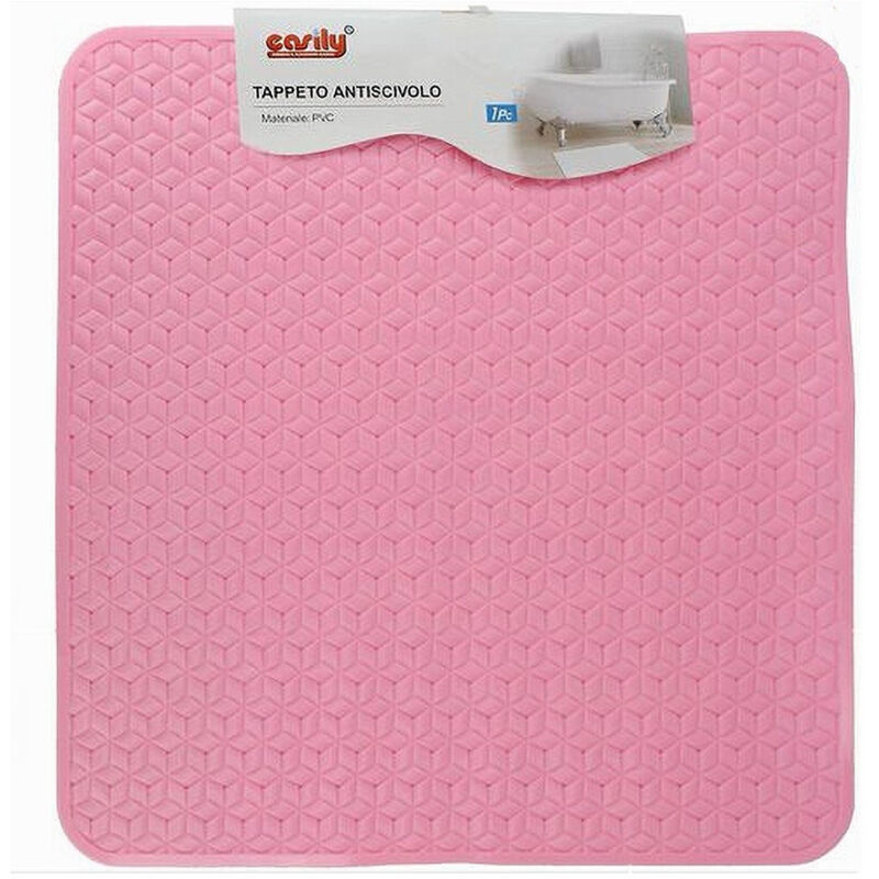 foto del prodotto trade shop traesio cleafe tappeto tappetino in pvc rosa antiscivolo vasca da bagno doccia 51 x 52 cm 59637 