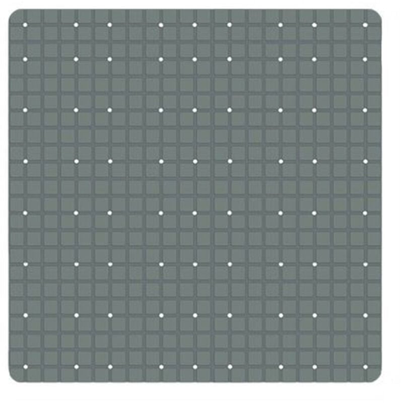 foto del prodotto trade shop traesio - cleafe - tappeto tappetino pvc antiscivolo per vasca bagno doccia 52 x 52 cm grigio 79767 -