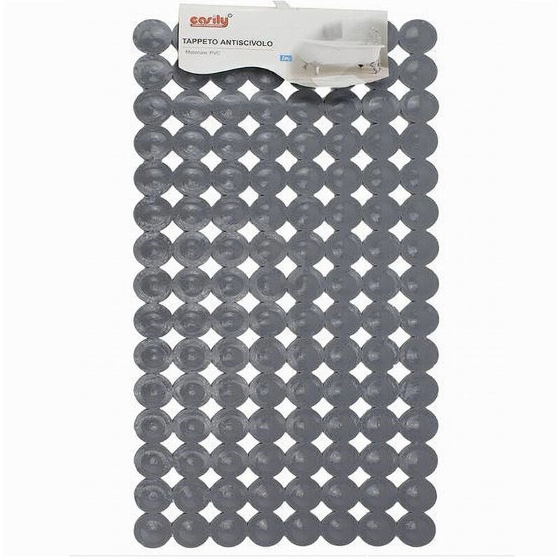 foto del prodotto trade shop traesio - cleafe - tappeto tappetino pvc antiscivolo per vasca bagno doccia 67.5x36 cm grigia 59612 -