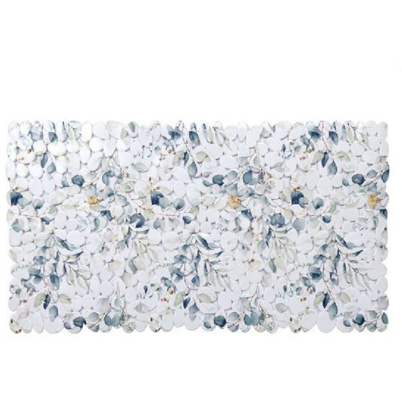 foto del prodotto trade shop traesio cleafe tappeto tappetino pvc fiori foglie antiscivolo vasca bagno doccia 67x36cm 87059 