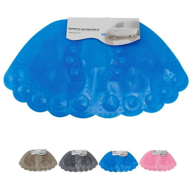 foto del prodotto trade shop traesio cleafe tappeto tappetino pvc forma piedi antiscivolo vasca bagno doccia 60x34 cm 59631 