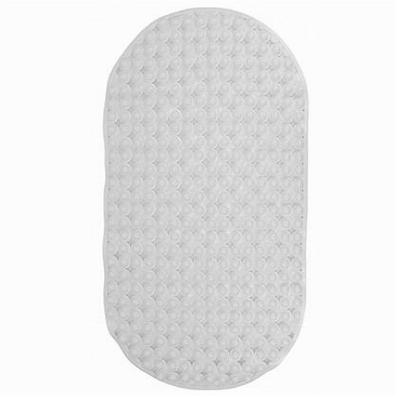 foto del prodotto trade shop traesio cleafe tappeto tappetino pvc ovale antiscivolo vasca bagno doccia 69x36cm 79744 bianco 