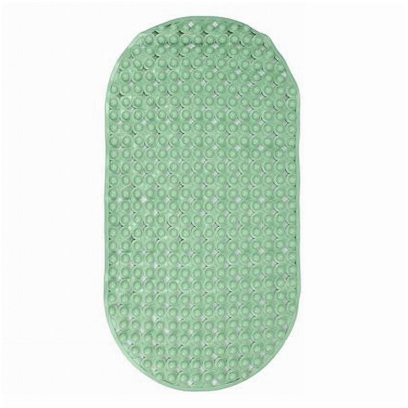 foto del prodotto trade shop traesio cleafe tappeto tappetino pvc ovale antiscivolo vasca da bagno doccia 69x36cm 79746 verde 