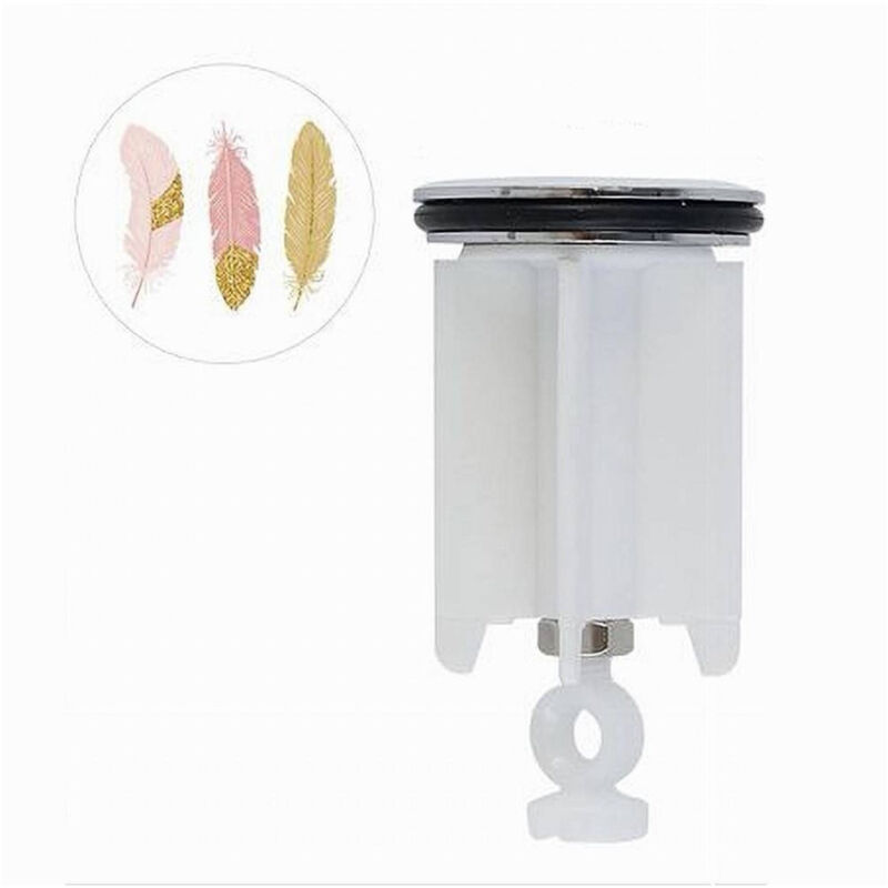 foto del prodotto trade shop traesio cleafe tappo lavandino bagno lavabo bidet universale 40mm con motivo piume bianco 87274 