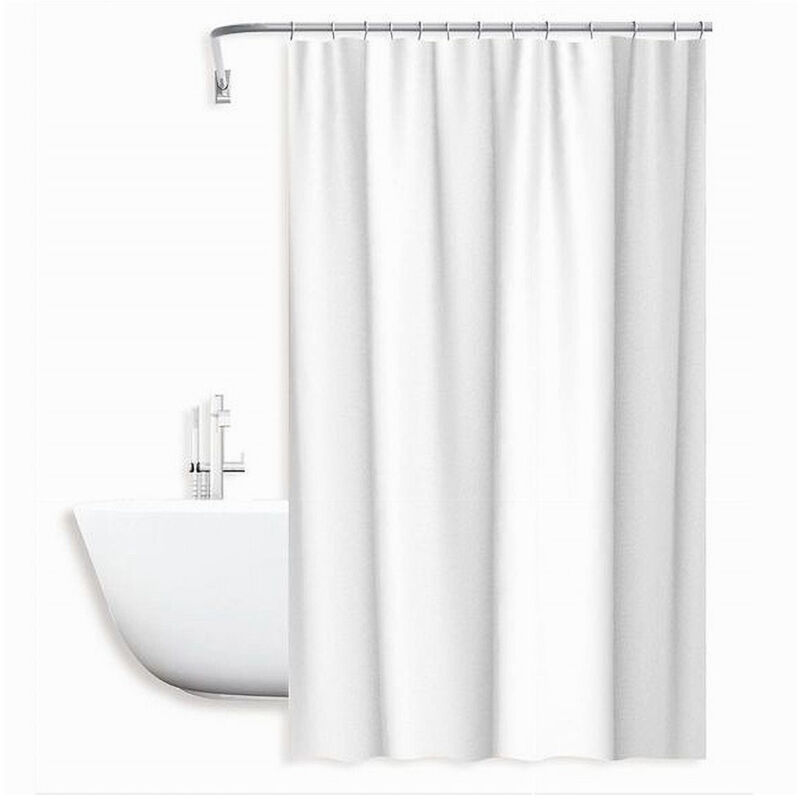 foto del prodotto trade shop traesio cleafe tenda da doccia impermeabile peva bianca 12 ganci 180 x 200cm arredo bagno 69809 