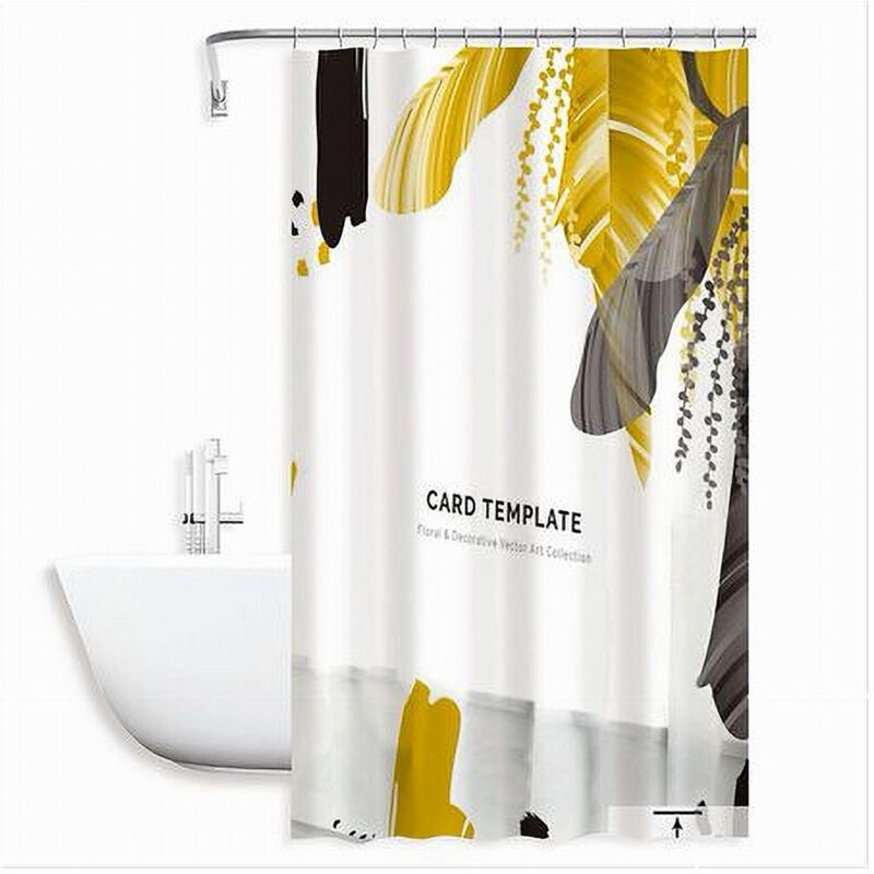 foto del prodotto trade shop traesio cleafe tenda doccia antimuffa card template impermeabile 180 x 180cm anelli bagno 79215 