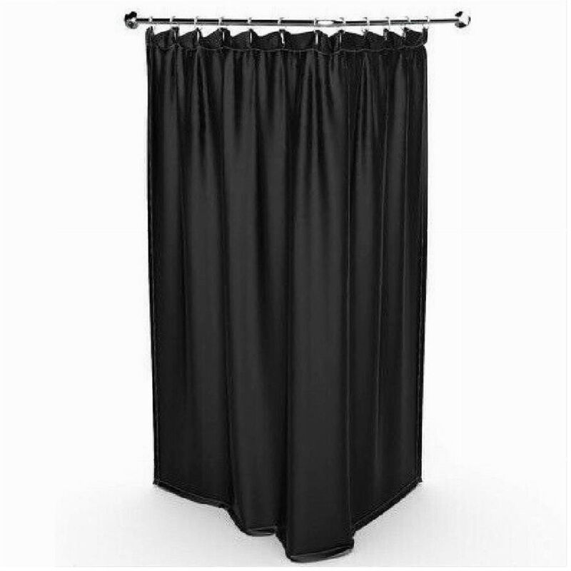foto del prodotto trade shop traesio - cleafe - tenda doccia antimuffa impermeabile 180 x 200 cm con anelli bagno nera 69768 -