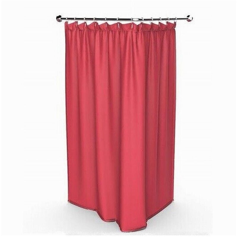 foto del prodotto trade shop traesio cleafe tenda doccia antimuffa impermeabile 180 x 200 cm con anelli bagno rossa 69933 