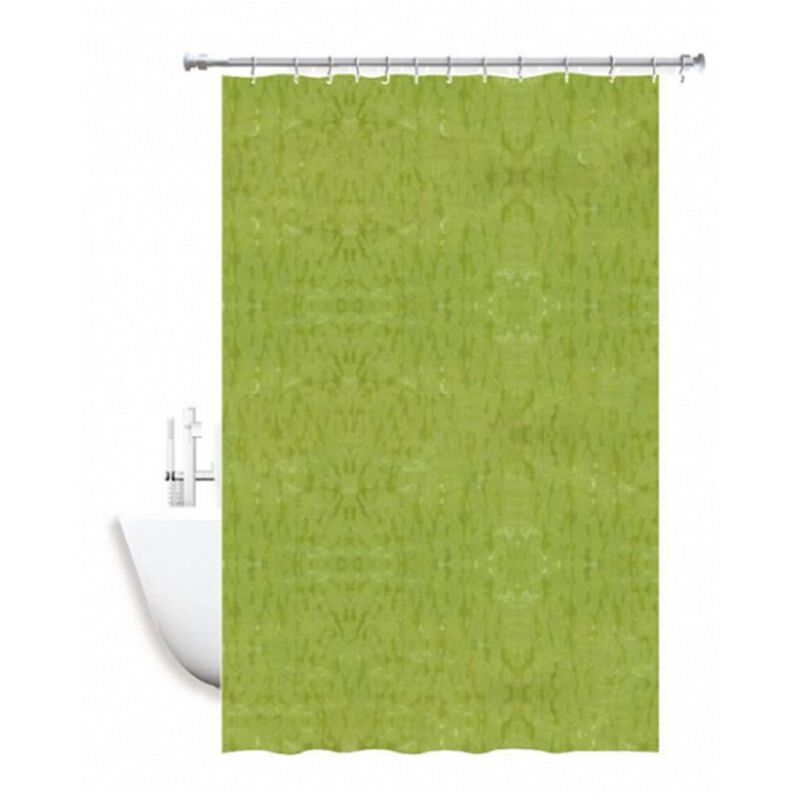 foto del prodotto trade shop traesio - cleafe - tenda doccia antimuffa impermeabile 180 x 200 cm con anelli bagno verde 2d 52130 -