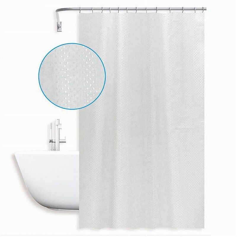 foto del prodotto trade shop traesio - cleafe - tenda doccia antimuffa impermeabile 180x200 cm anelli grigia texture rombi 59821 -