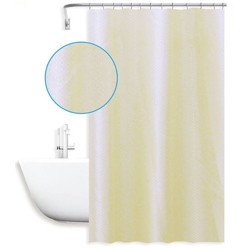 foto del prodotto trade shop traesio - cleafe - tenda doccia antimuffa impermeabile 180x200 cm bianca gialla texture rombi 59817 -