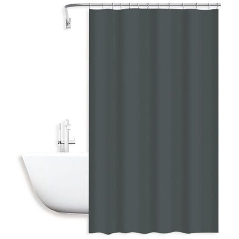 foto del prodotto trade shop traesio - cleafe - tenda doccia antimuffa impermeabile 180x200cm con anelli bagno grigio scuro 79718 -