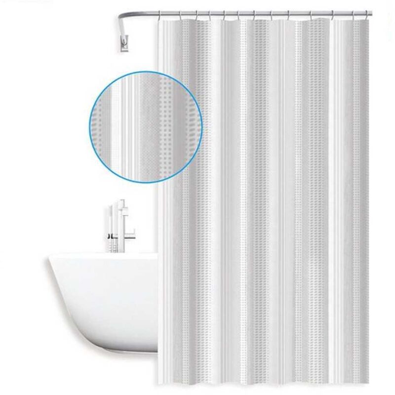 foto del prodotto trade shop traesio cleafe tenda doccia antimuffa impermeabile 240 x 200 cm con anelli bagno 59812 