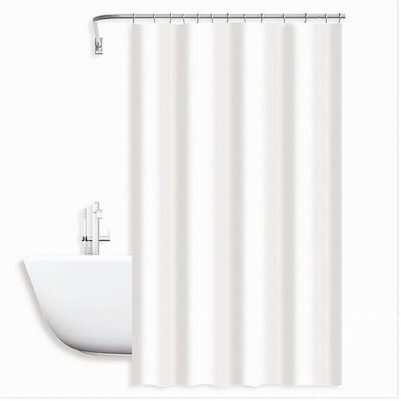 foto del prodotto trade shop traesio cleafe tenda doccia antimuffa impermeabile 240 x 200 cm ganci anelli bagno bianca 79709 
