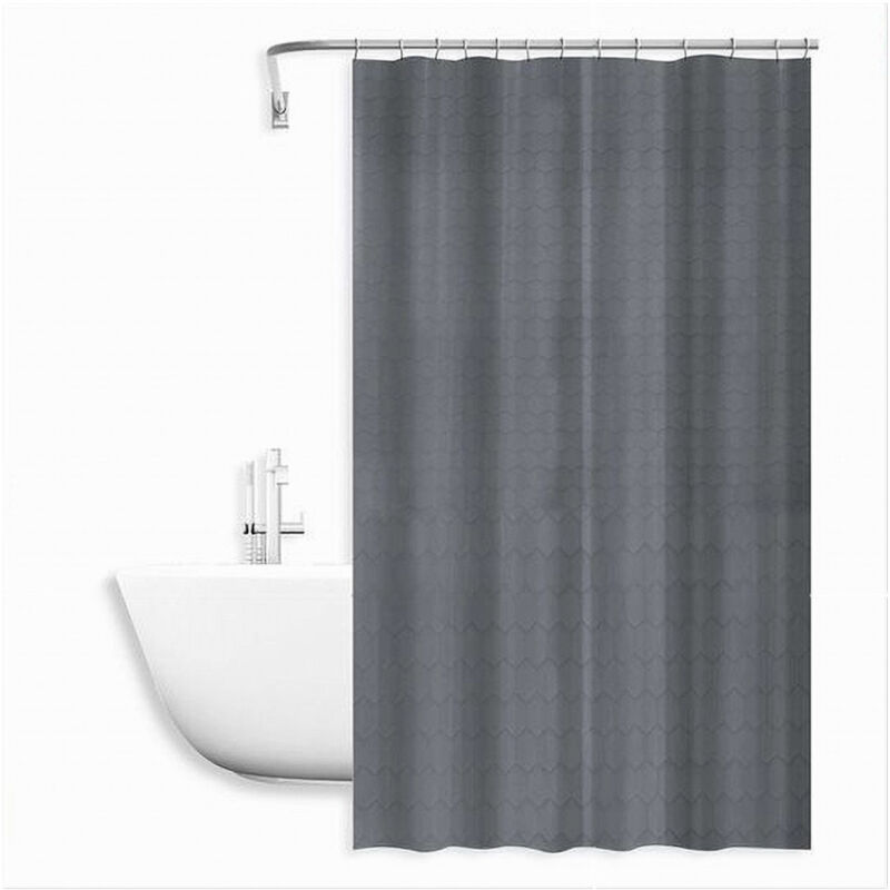 foto del prodotto trade shop traesio cleafe tenda doccia vasca bagno effetto 3d a nido d ape grigio 240x200cm 12 ganci 87606 