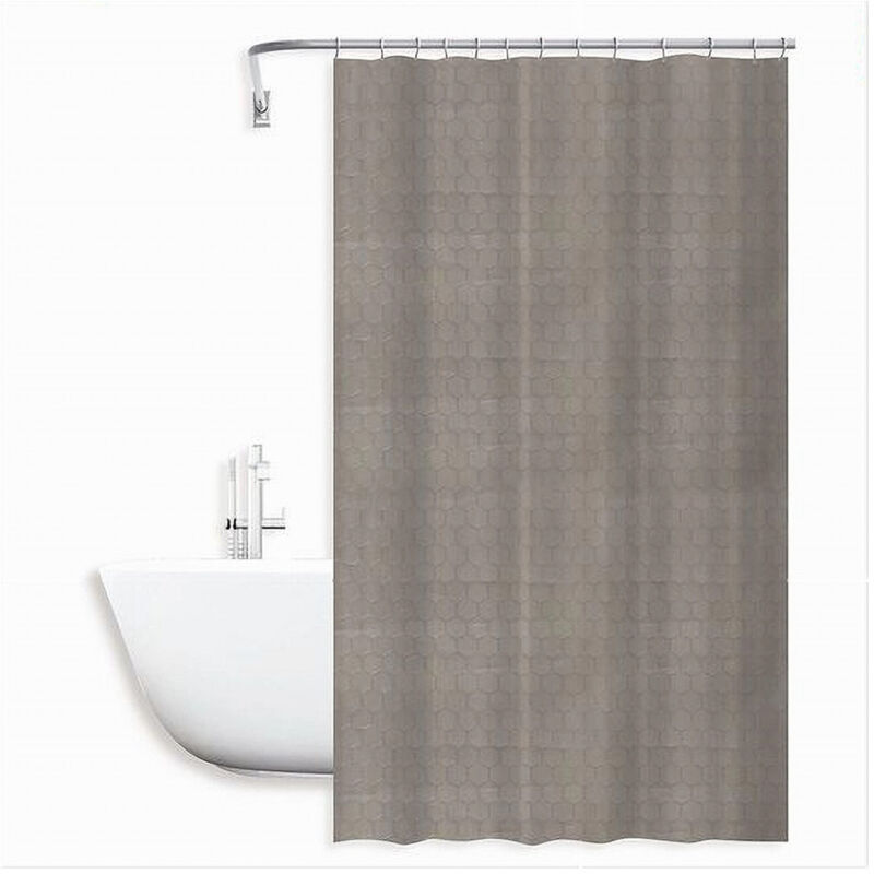 foto del prodotto trade shop traesio cleafe tenda doccia vasca bagno effetto 3d nido d ape tortora 180x200 cm 12 ganci 87603 