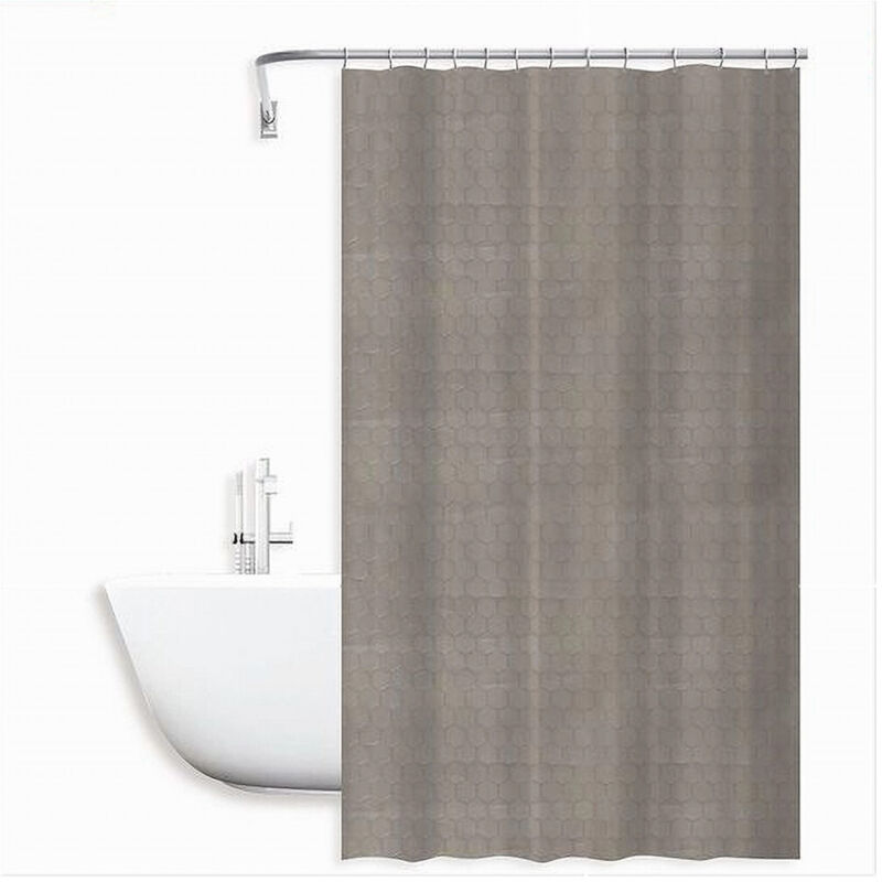 foto del prodotto trade shop traesio cleafe tenda doccia vasca bagno effetto 3d nido d ape tortora 240x200 cm 12 ganci 87604 