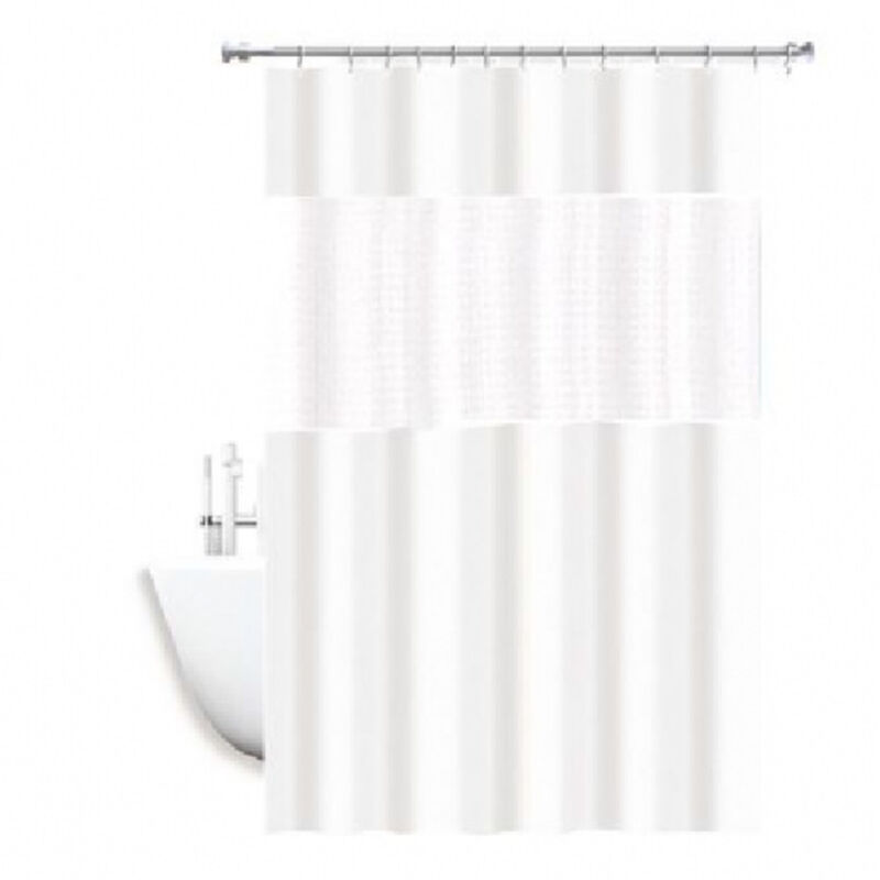 foto del prodotto trade shop traesio - cleafe - tenda doccia vasca impermeabile antimuffa bianco 3d 180 x 220 cm giuntura 52134 -