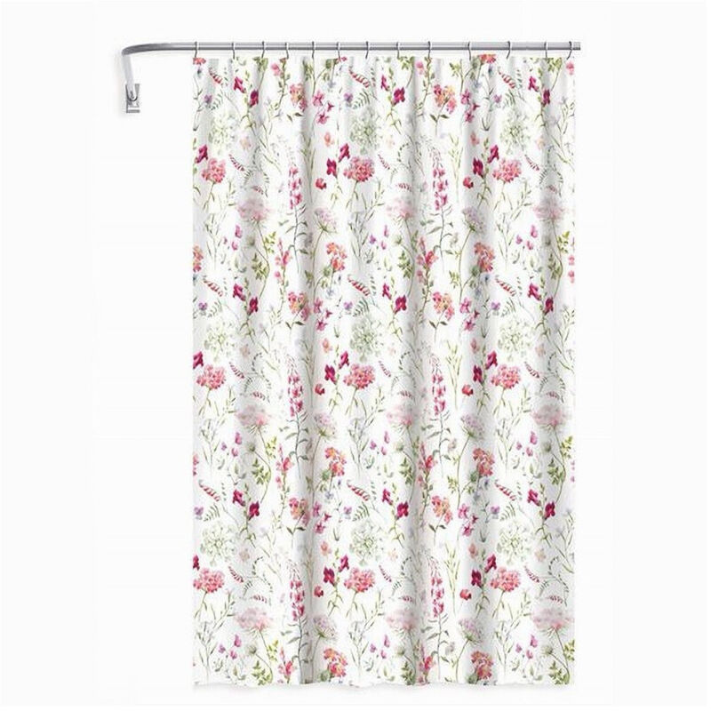 foto del prodotto trade shop traesio - cleafe - tenda per doccia antimuffa impermeabile 180x200cm con 12 anelli bagno fiori 69916 -