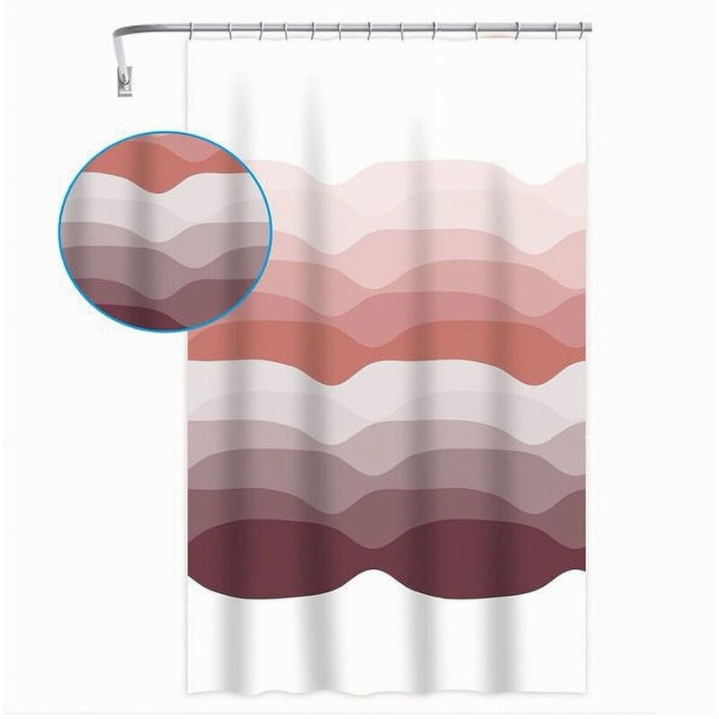 foto del prodotto trade shop traesio cleafe tenda per doccia vasca bagno con 12 ganci gradazioni di colore 180x200 cm 87573 