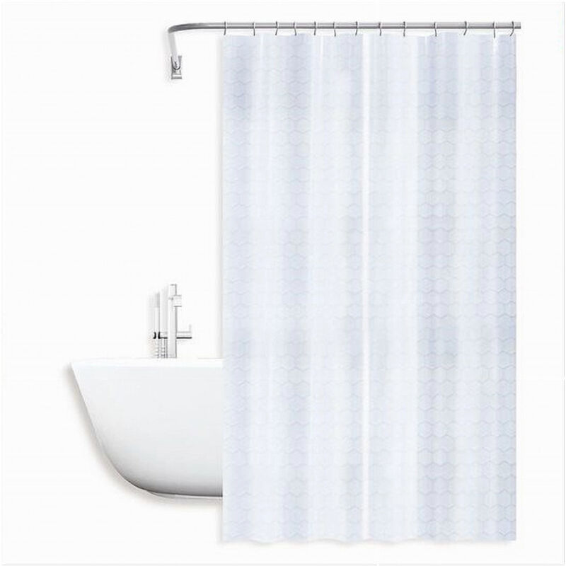 foto del prodotto trade shop traesio cleafe tenda per doccia vasca da bagno effetto 3d a nido d ape 180x200cm 12 ganci 87601 