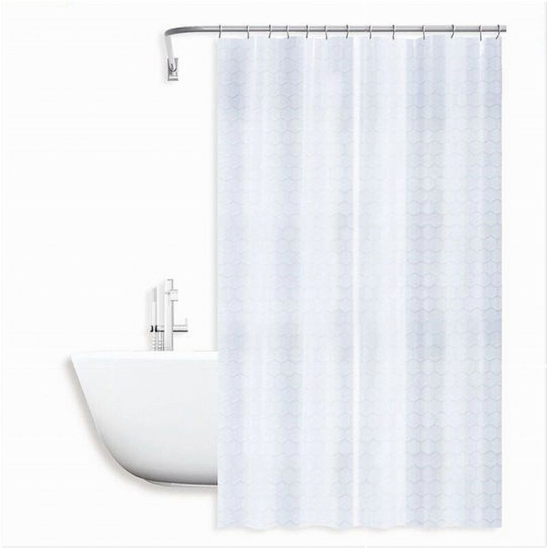 foto del prodotto trade shop traesio cleafe tenda per doccia vasca da bagno effetto 3d a nido d ape 240x200cm 12 ganci 87602 