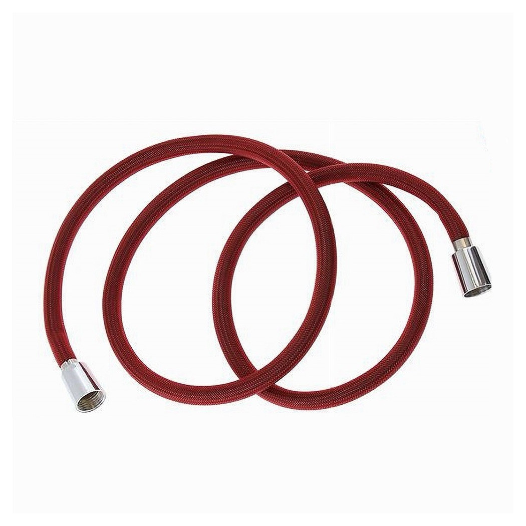 foto del prodotto trade shop traesio cleafe tubo doccia flessibile 2 metri rosso 200 cm laccio bagno per doccetta box 87283 