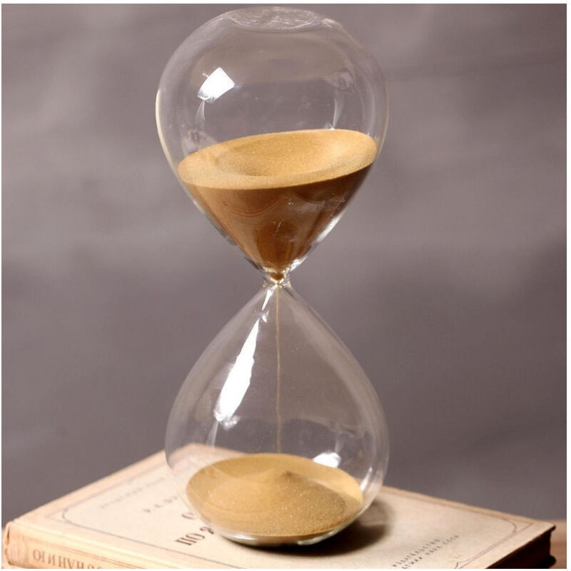 foto del prodotto trade shop traesio clessidra in vetro design timer sabbia colorata durata tempo 5 minuti 