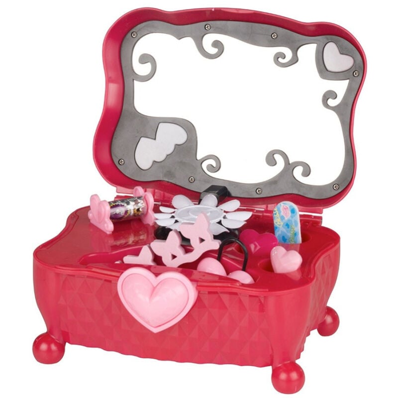 foto del prodotto trade shop traesio cofanetto manicure set accessori bellezza apribile vanity kit con specchietto 