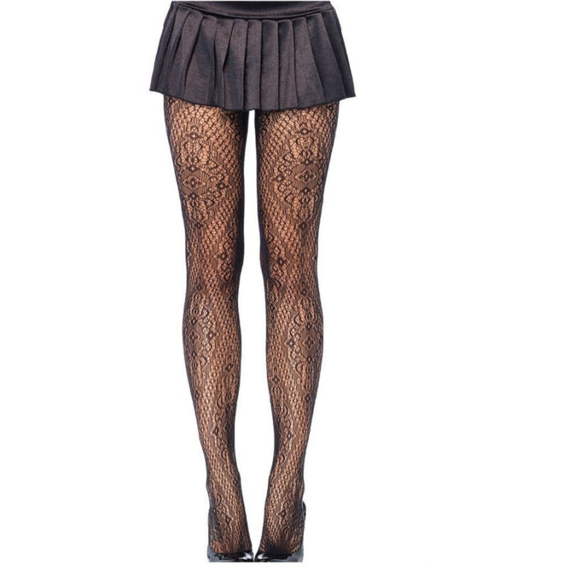 foto del prodotto trade shop traesio collant calze fantasia geometrica intimo donna lingerie rete ricamato 
