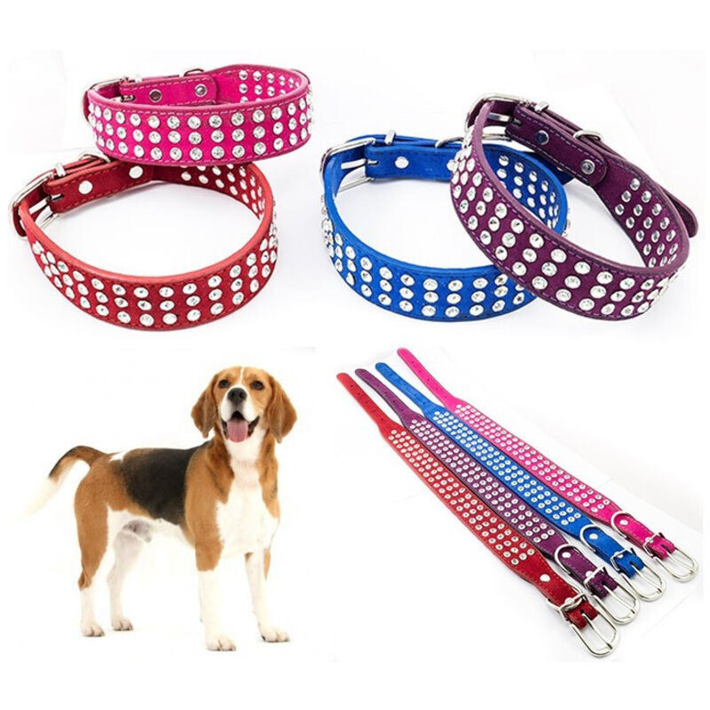 foto del prodotto trade shop traesio collare per cane cani con strass e brillantini brillantinato taglia media 