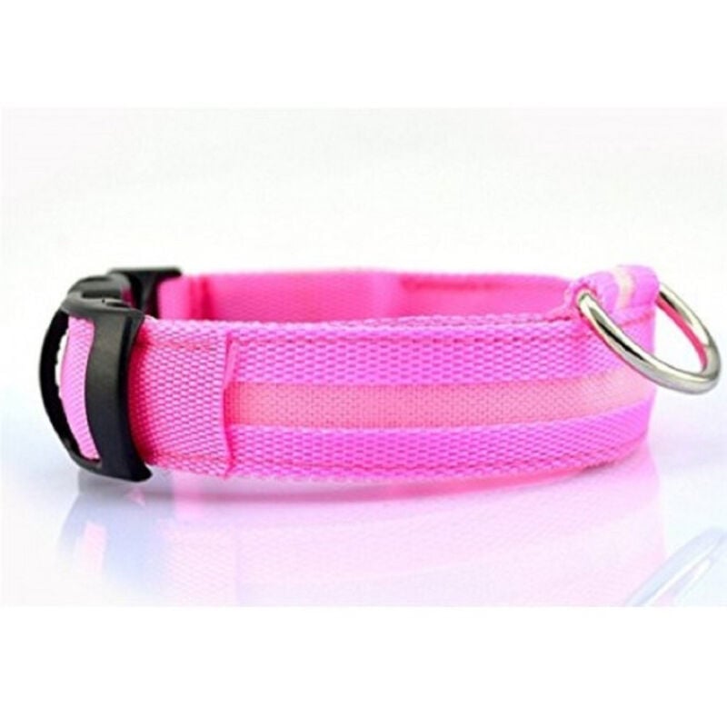 immagine 0 del prodotto trade shop traesio collare regolabile luminoso a led per cani e gatti vari colori e misure rosa s