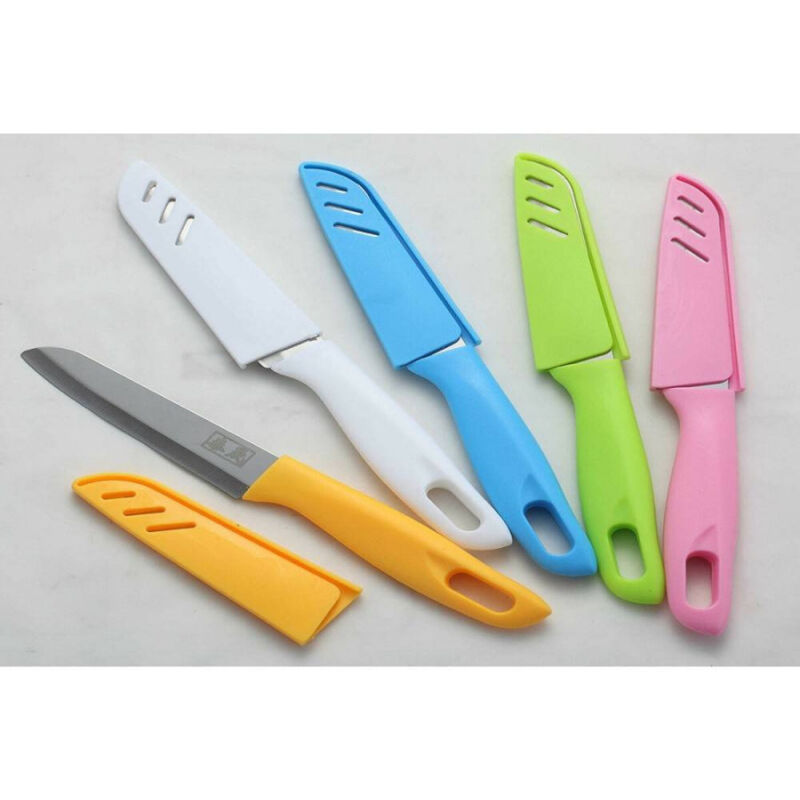 foto del prodotto trade shop traesio coltello coltellino per frutta in acciaio manico colorato in vari colori 