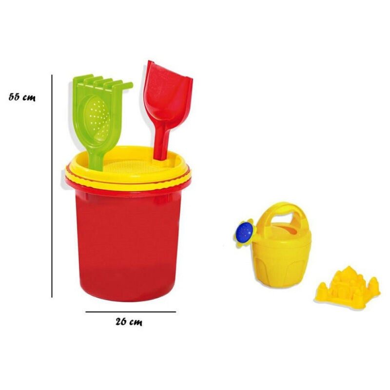foto del prodotto trade shop traesio completo secchiello accessori palette giochi mare jumbo in rete bambini 114275 