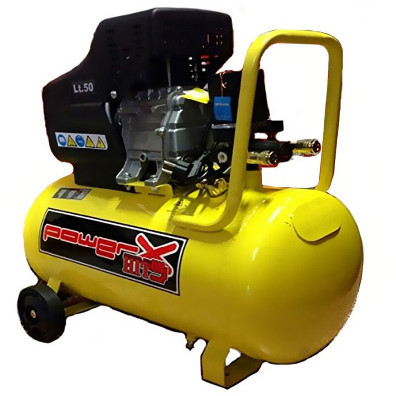 foto del prodotto trade shop - traesio - compressore 50 lt olio italy 8 bar 2 hp 2 manometri 2 connettori 170l/m -