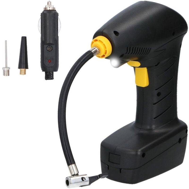 foto del prodotto trade shop traesio compressore aria auto portatile 12v ruote auto con luce led beccucci gonfiabili 