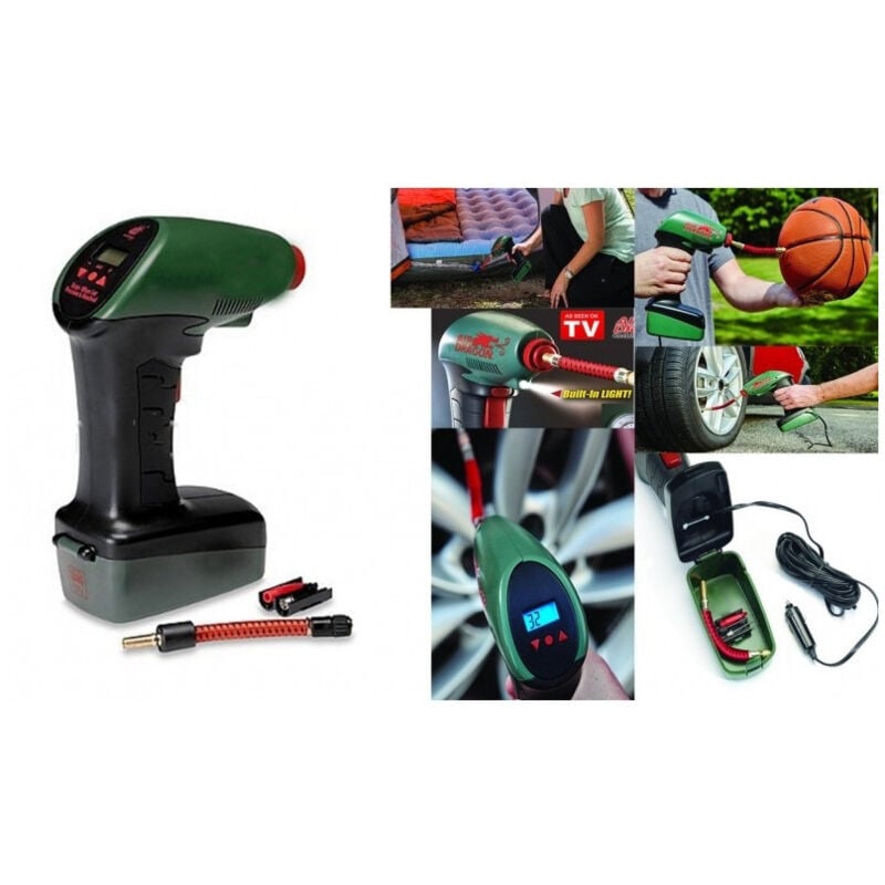 foto del prodotto trade shop traesio compressore d aria portatile luce led presa auto 12v cavo 4,25mt moto campeggio 