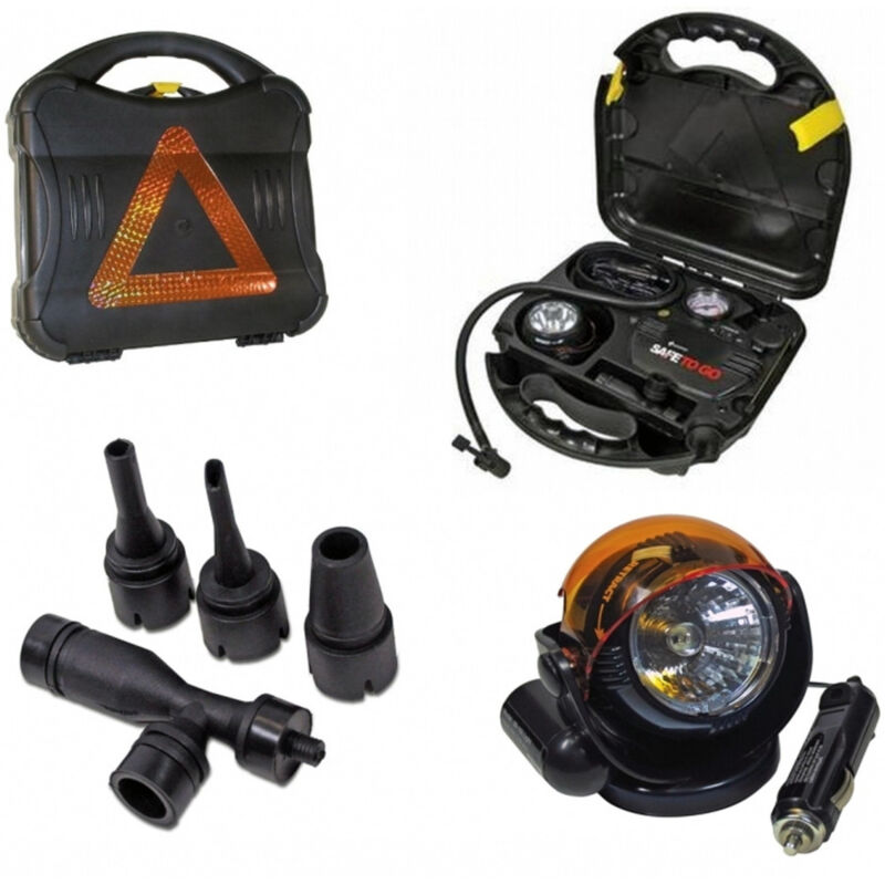 foto del prodotto trade shop traesio compressore d aria safe 12volt manometro triangolo emergenza auto moto portatile 