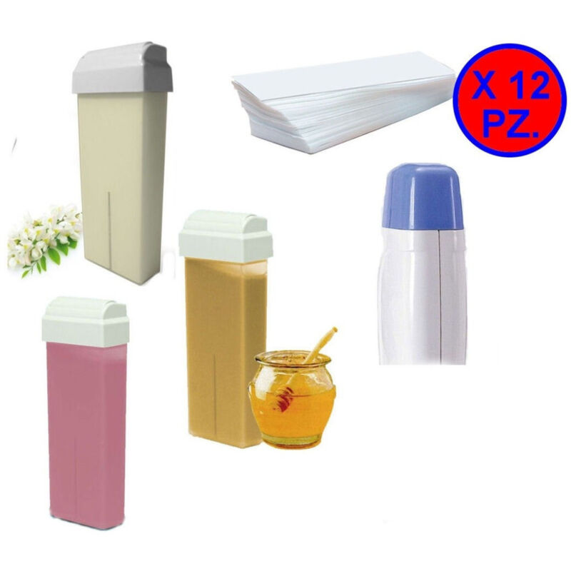 foto del prodotto trade shop traesio confezione 12 rullo cera miele zinco titanio 100ml depilazione rullo ceretta zinco 