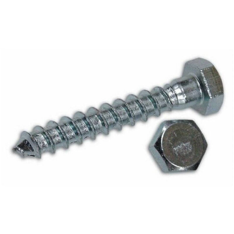 foto del prodotto trade shop traesio confezione 5 viti per legno tirafondi zincate testa esagonale 6 x 50 mm 
