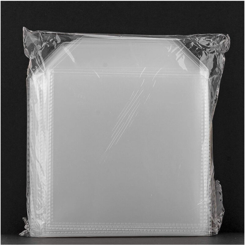 foto del prodotto trade shop traesio confezione da 100 buste trasparenti in plastica per cd dvd custodie da 100 micron 