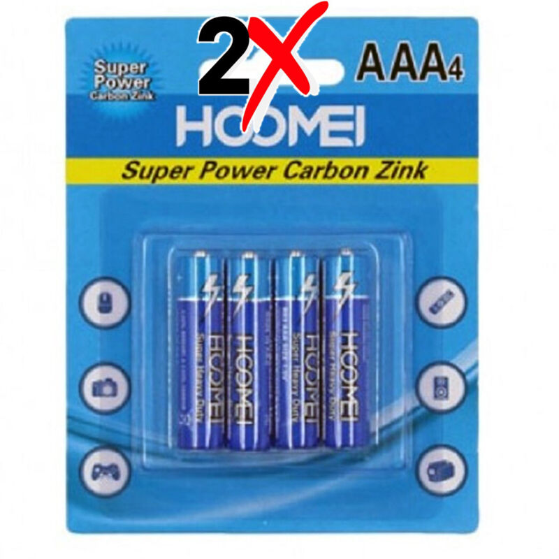 foto del prodotto trade shop traesio confezione da 8 batterie pile ministilo super power zinco aaa mini stilo 1,5v 