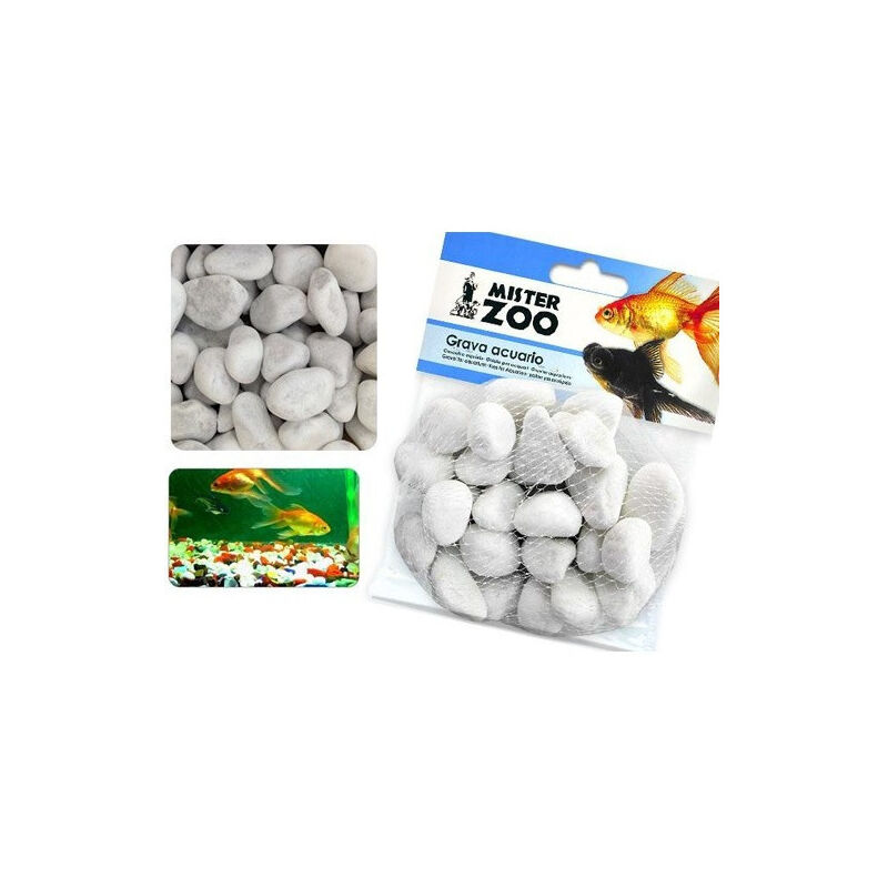 foto del prodotto trade shop traesio confezione ghiaia acquario 500 gr bianco per fondo fondale 16 x 13 cm mister zoo 